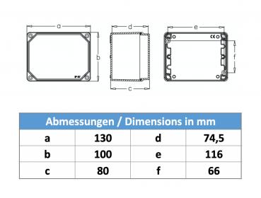 Preview: Aluminium-Gehäuse 100x130x80mm